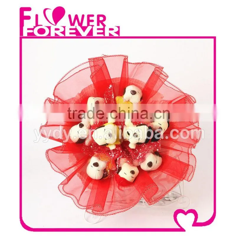 Lovely Gift Plush Doll Dog Bouquet Toy