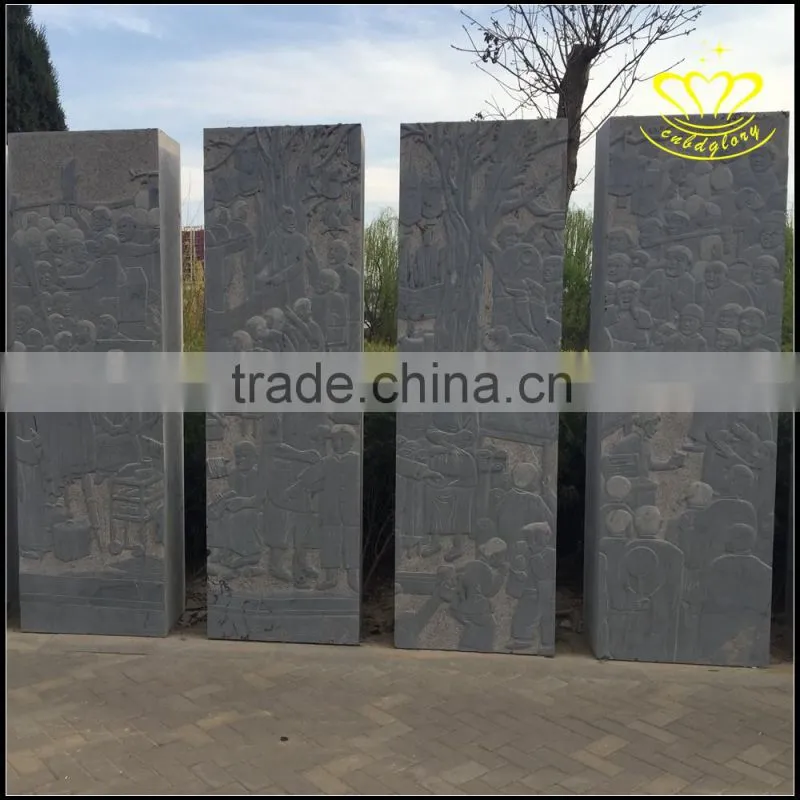 Yellow marble sculpture fireplace large complex of carve patterns or designs