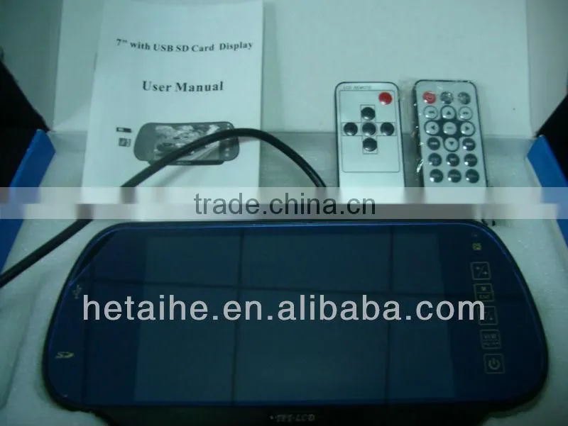 2013 hot selling 7inch car rear view Mirror monitor