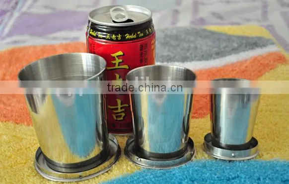 2014 Hot selling 60ml leak-proof eco-friendly FDA LFGB fodable stainless steel beer mug cup tumbler