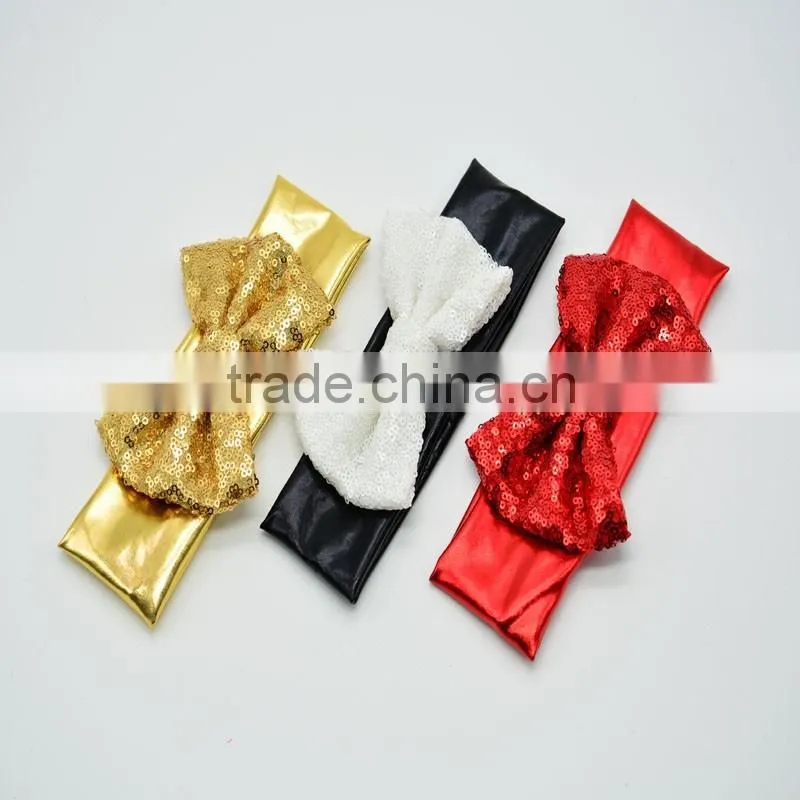 2016 New Arrival Sequin Bowknot Cotton knot headband, Festival Wedding Floral Garland Hair Band Headwear accessories