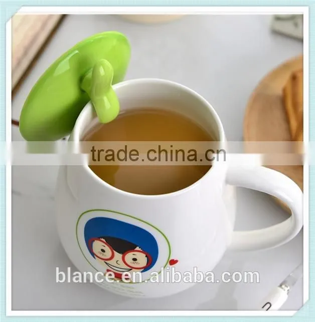 ceramic spear design mug with leaf lid