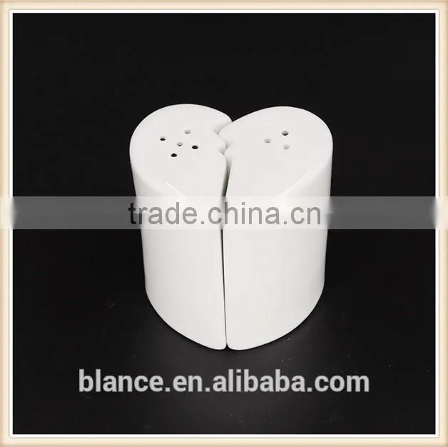 simple white ceramic salt and pepper shaker