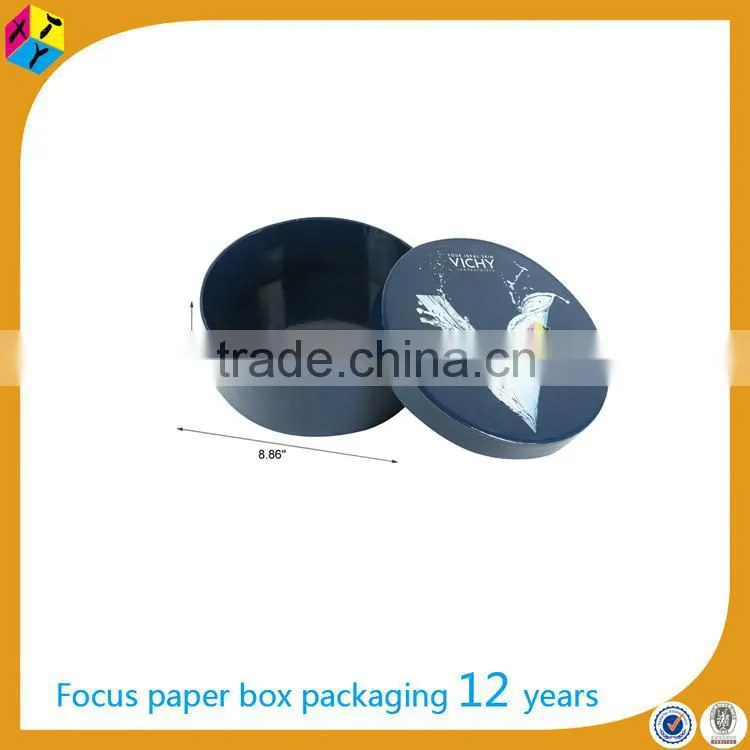 custom blue gift packaging cardboard paper round box