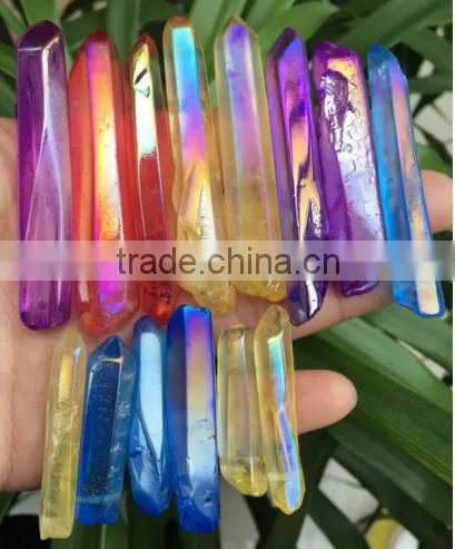 Angel Aura Quartz Crystal Platinum & Silver Coated Rainbows