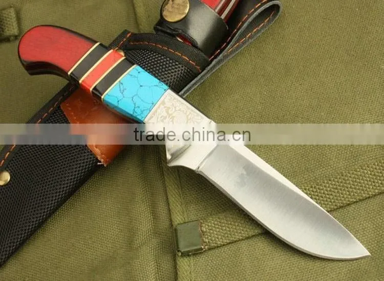 OEM fixed hunting knife with colorful handle