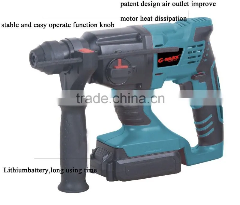 G-max New Arrival 18V Lithium Cordless Rotary Hammer Drill GT13071
