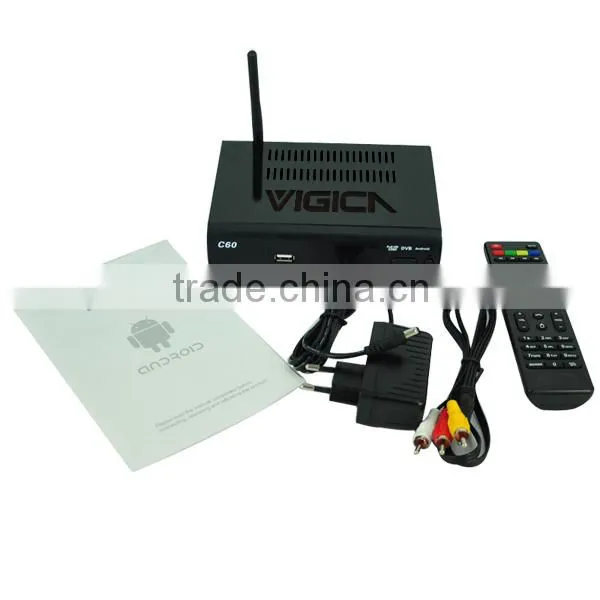 vigica C60T android IPTV box with DVB-T2 function tv box with wif antenna