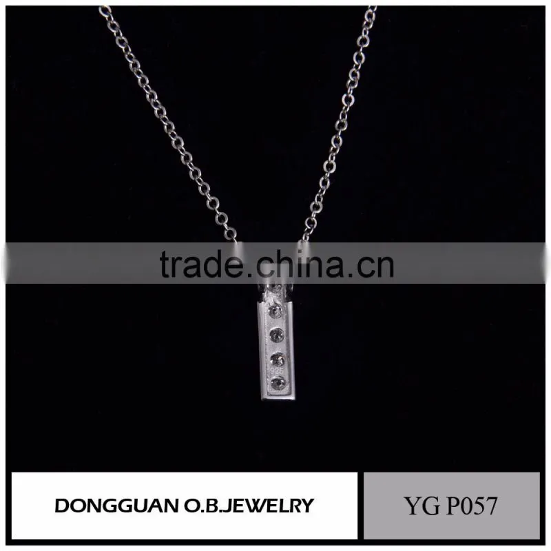 Fashion wholesale sterling silver heart necklace/crystal zircon pendant necklace