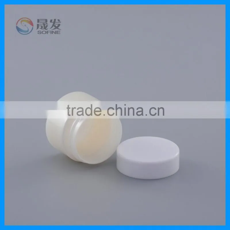 Empty small plastic jar for cream
