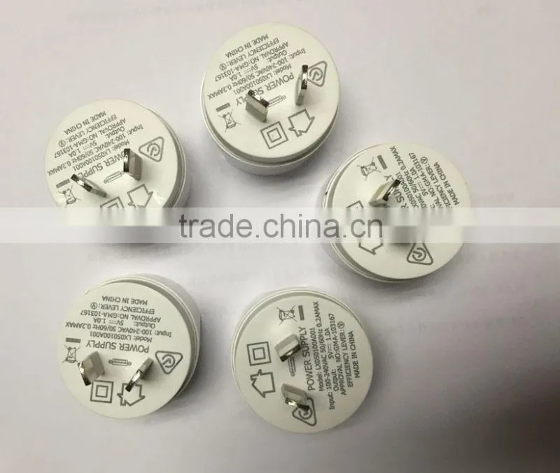 Wall charger for mobile phone 5V 1A dc output usb wall charger with SAA certification