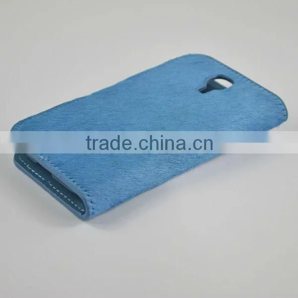 New arrival fashionable horsehair mobile phone case cover for Samsung S4 i9500 with card slot OEM