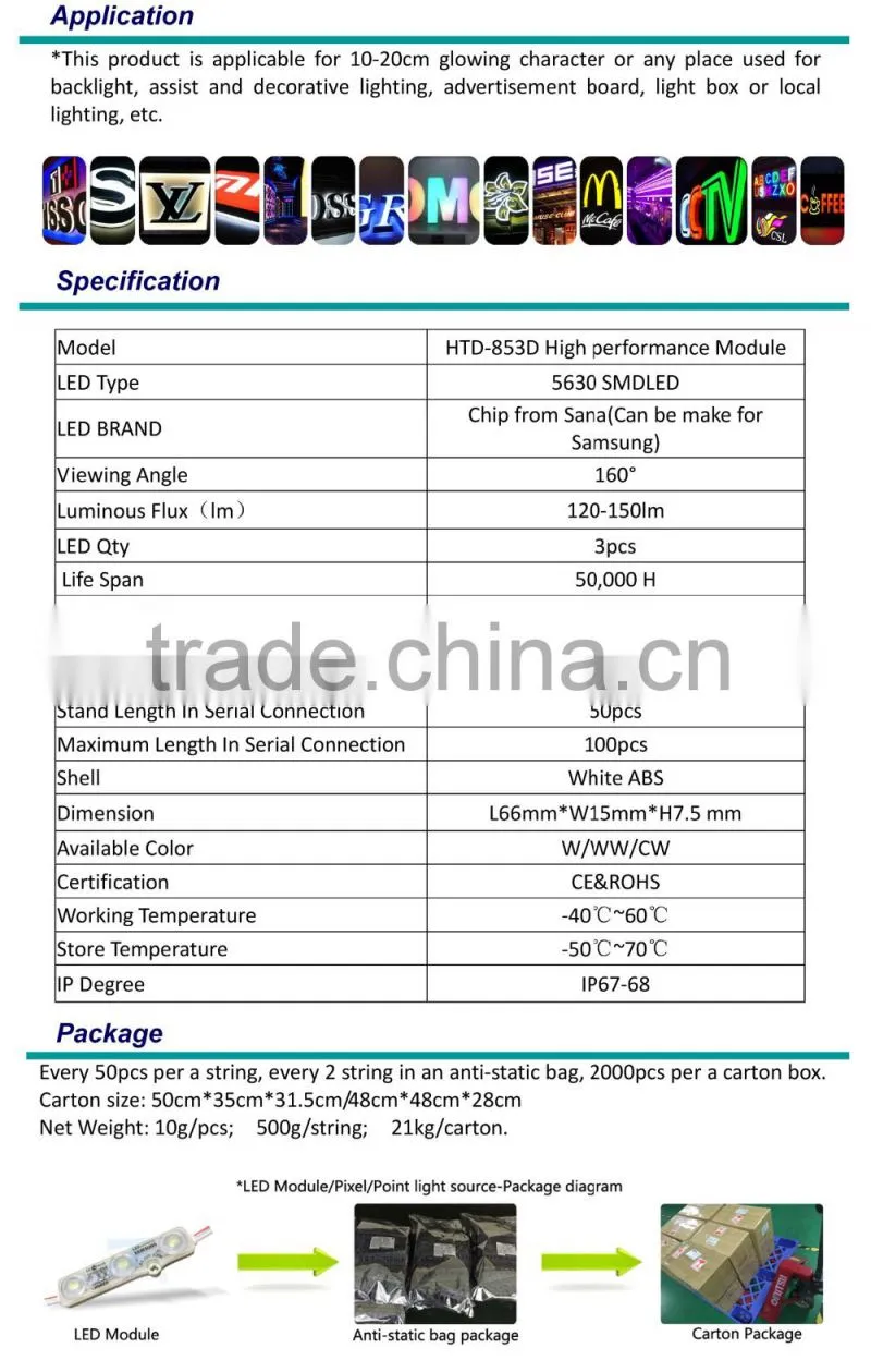 2016 new design with samsung led module hot sale