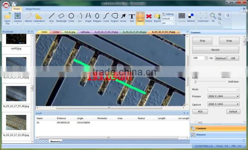 Multi-language support Microscope Measurement Sofware