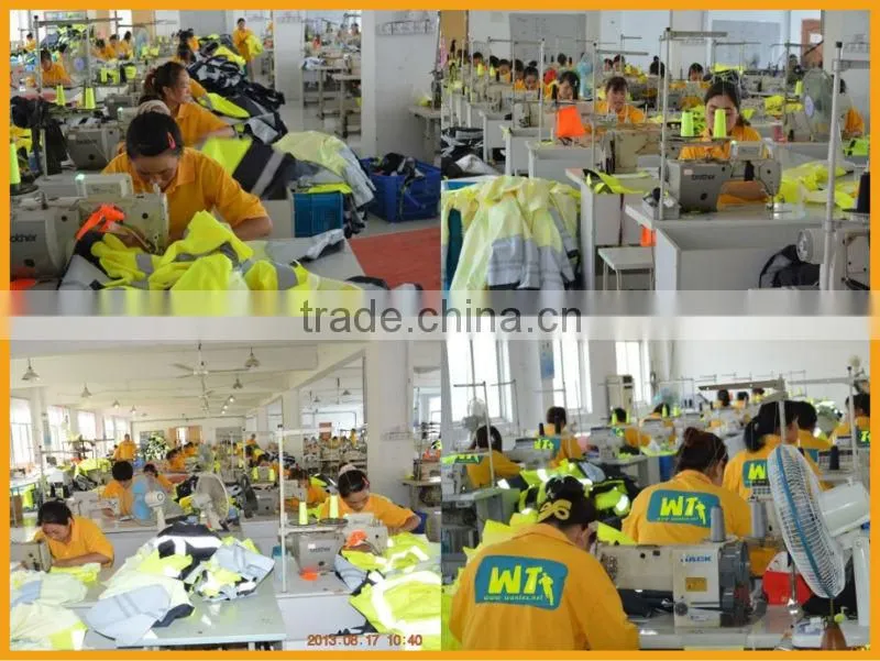 Safety Flourescet yellow &orange waterproof rain gear wear rain suit polyester /pvc nylon/pvc hi visibility raincoa