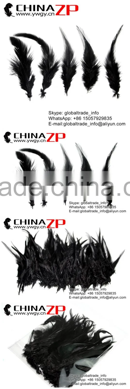 Leading Supplier CHINAZP Bulk Sale DIY High Quality Dyed Black Chicken Rooster Saddle Feathers