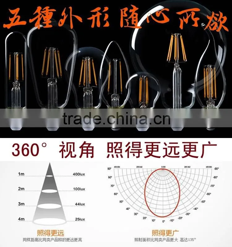 patent product!!HOT!4000K natural white color led filament 130-150lm/w high efficacy 360 degree beam angle led cob filament