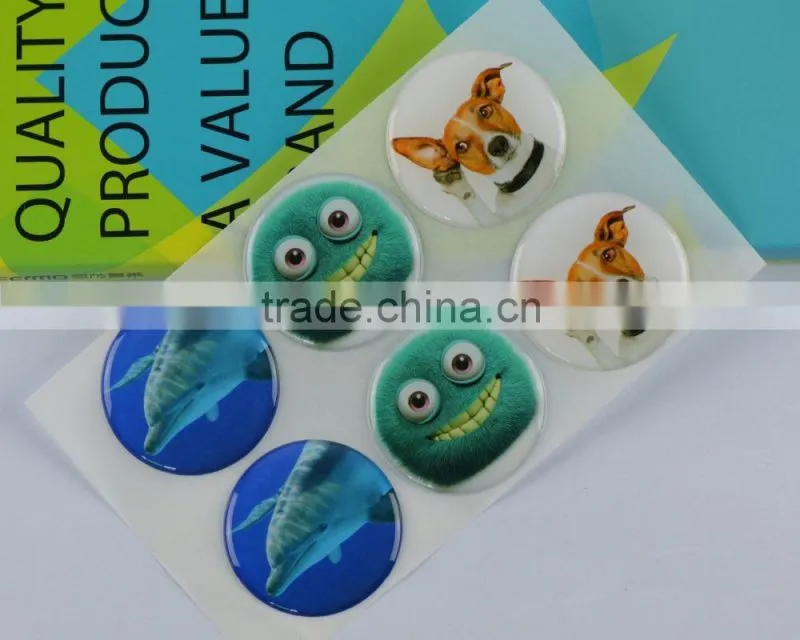 Funny heart-shaped custom epoxy sticker 3m epoxy sticker for decoration or children