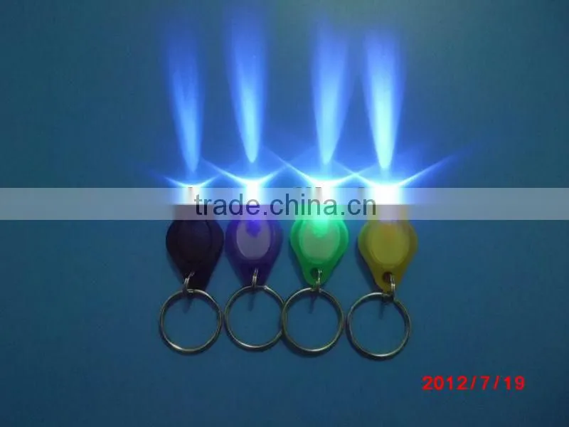 Led Mini Micro Black Keychain Key Ring Super Flash Bright Flashlight White Light