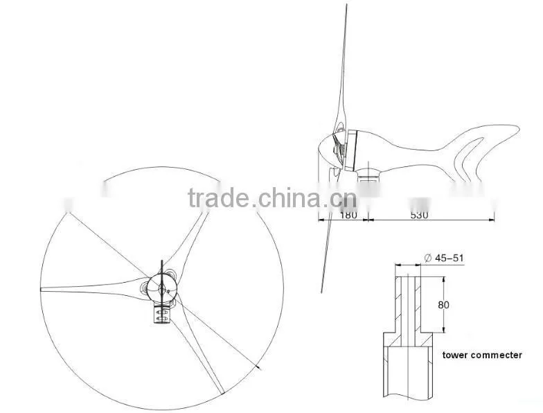 Wind generator 300w. Combine with wind controller.