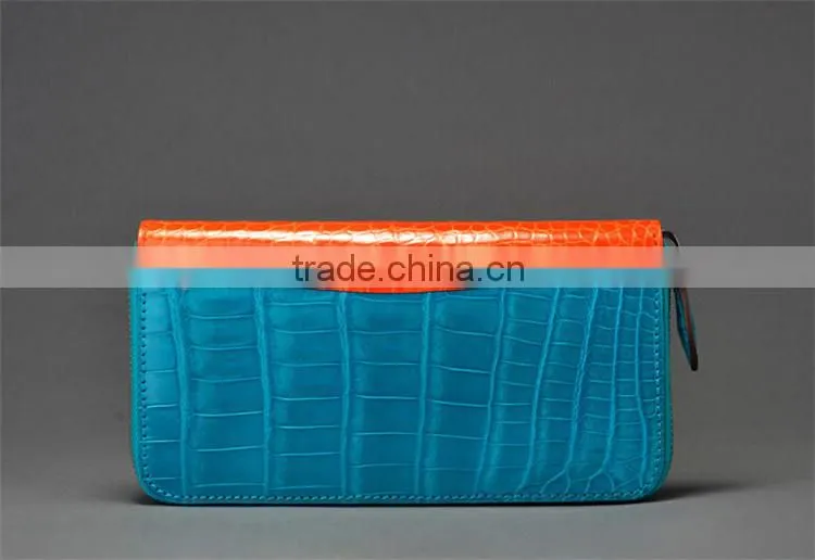 Fashion long design crocodile skin lady zipper wallet genuine leather wallet women