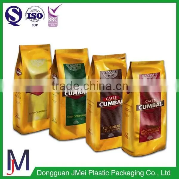2016 hot sale sealed bag side guset quad seal coffee bag