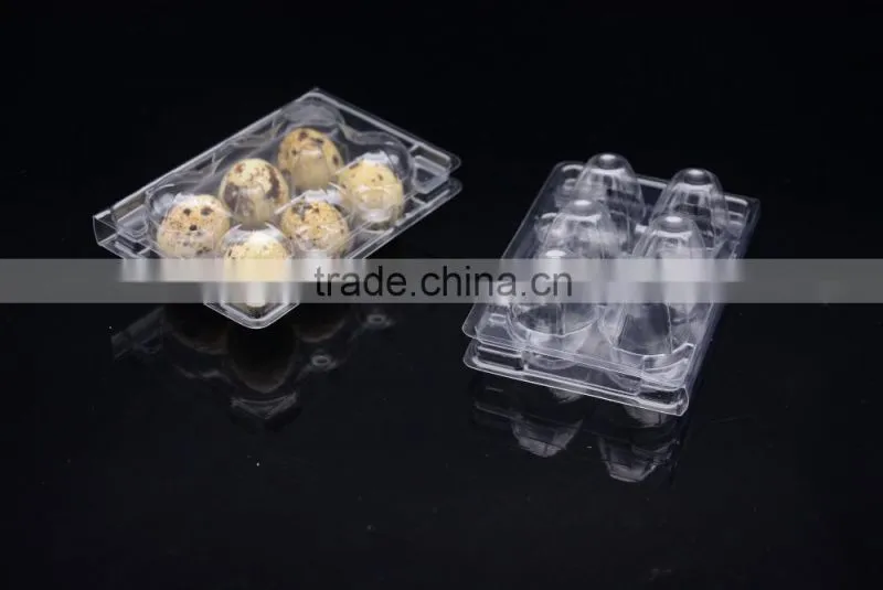 6 hole cheap transparent plastic quail egg tray