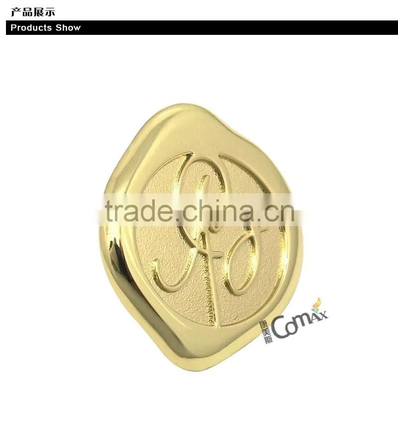 New Design Shiny Gold Metal Logo For Handbag