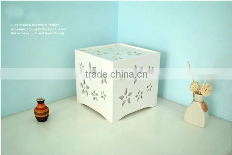 White color Creative DIY carved table lamp with Wood-Plastic Composites material (FH-BL04501)