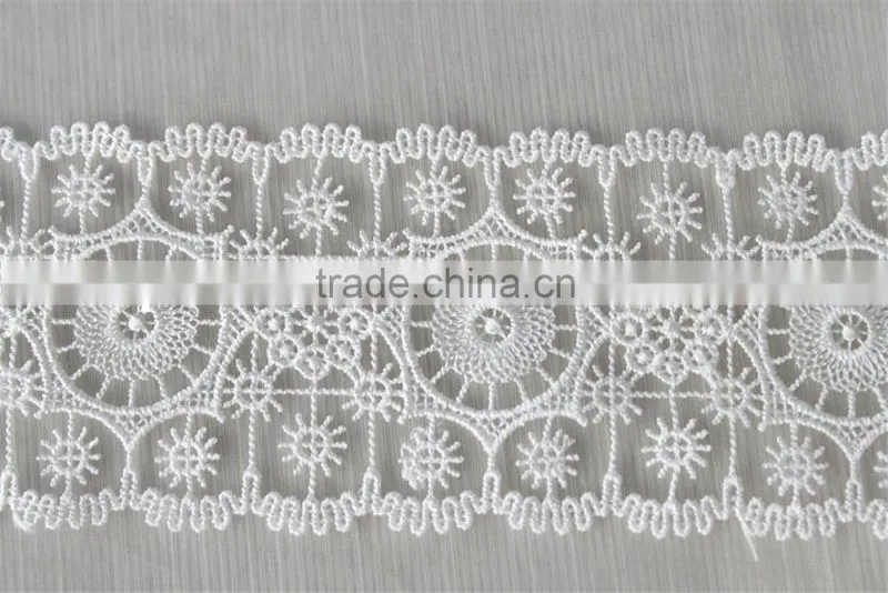 high quality 100% polyester circles embroidery designs flower lace