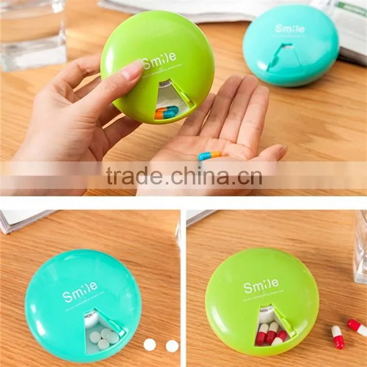 Quality New Arrival Plastic Pill Splitter Weekly Pill Box