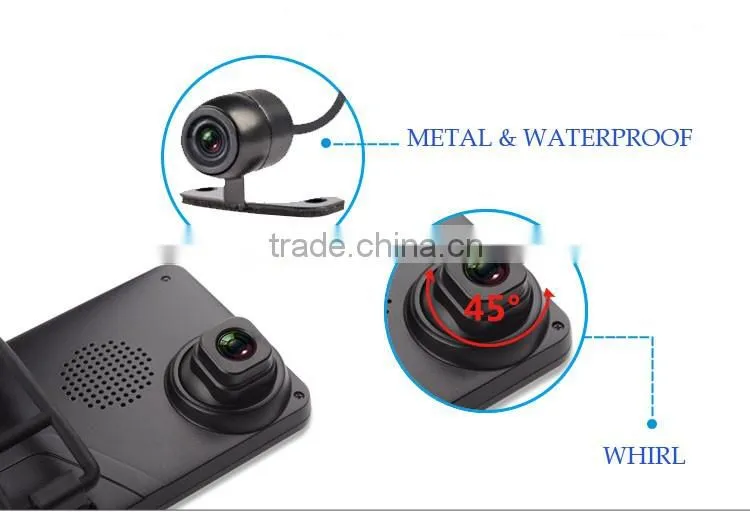 Navi car dvr Dual Camera parking rear view mirror car camera recorder 168
