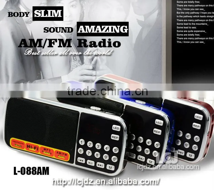 L-088AM 2016 best multi band cheap portable AM FM radio with USB SD