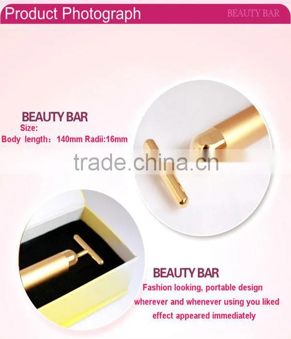 T-shaped 24k beauty bar massager beauty bar for face lifting/anti-wrinkle