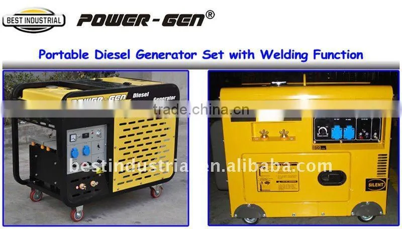 POWER-GEN Newly Designed Open/Silent Type 5KW-9KW Diesel Welding Generator Set