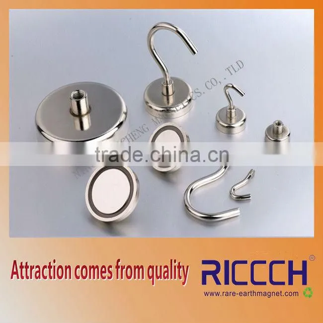 High performance Neodymium pot magnet with cylinder bore