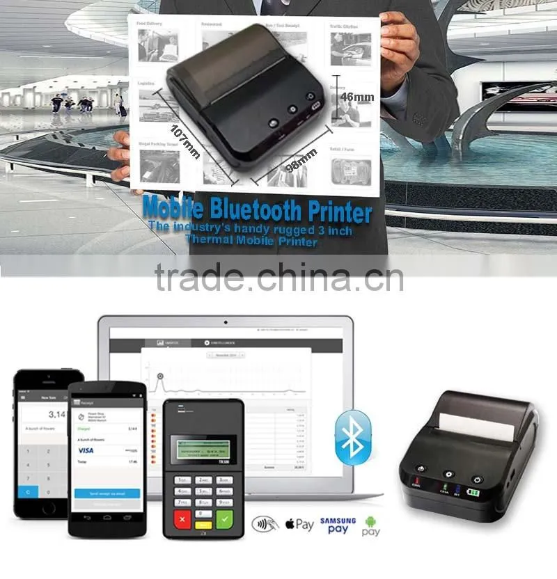 80mm bluetooth thermal wireless mobile printer