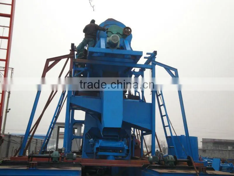 Bucket wheel and chain gold dredging machine