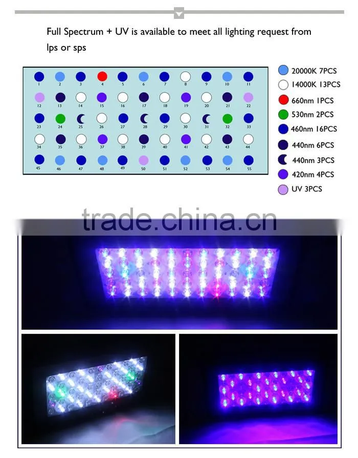 Professional Manufactur 165w auto led aquarium light for artificial plants