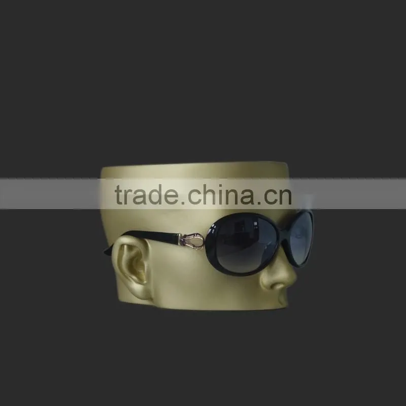 Fashional realistic matt gold half head mannequin for sunglasses display