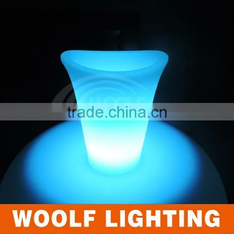 plastic illuminated led garden flower pot lamp light pot outdoor