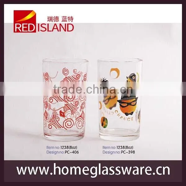 8oz silk screen printing water glass cup