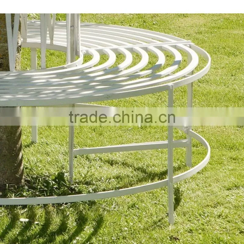 KD antique patio iron round tree bench