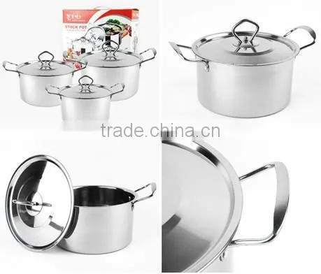stainless steel pot 3pcs set