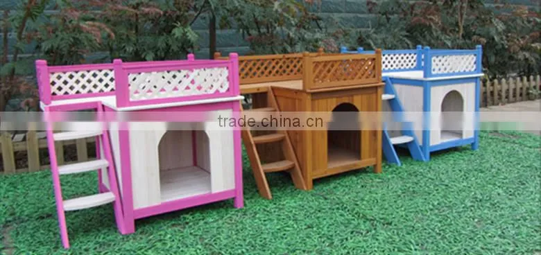 Pitched roof dog house wood