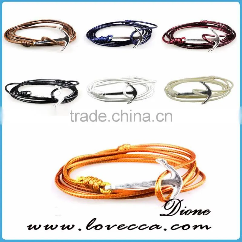 High end market bracelet woman popular pendant leather anchor bracelet