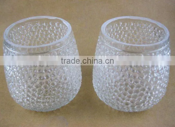 pocking mark glass candle holder