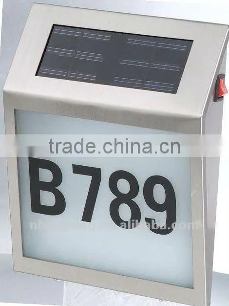 FQ-133 Solar house numbers light Solar doorplate