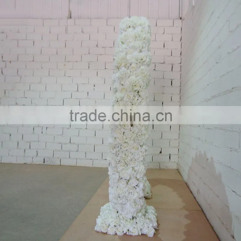 GNW 7ft wedding arches columns with rose and hydrangea artificial flowers for stage backdrop decoration