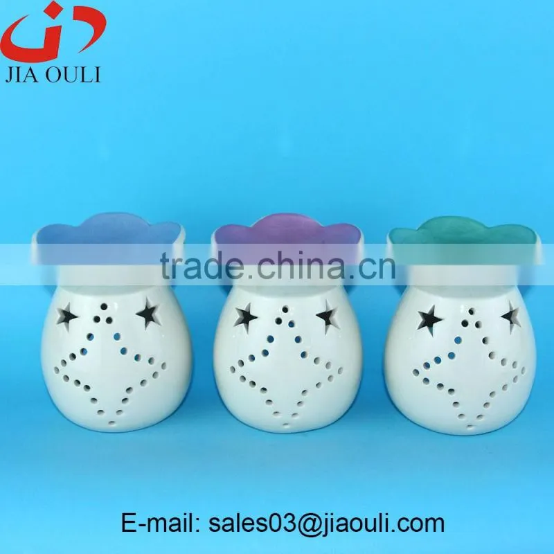 BSCI Audit Factory Gifts & Decor ceramic oil Warmer, Ceramic Tea Light oil burner